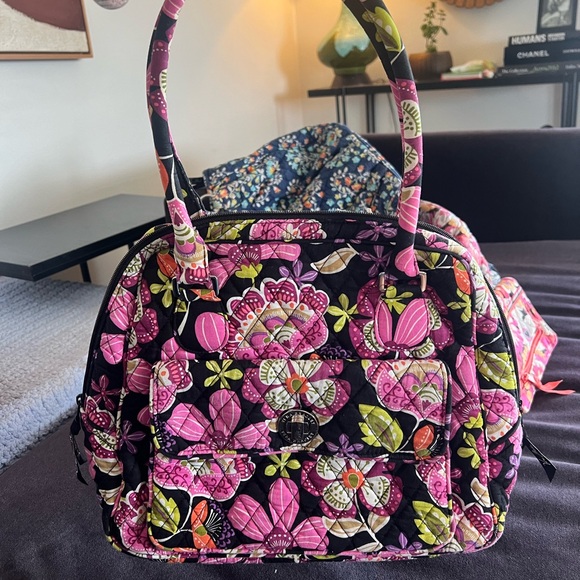 Vera Bradley purple black orange green floral purse - Picture 2 of 3